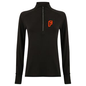 Ladies Long Sleeve Zip Neck Performance Top Thumbnail